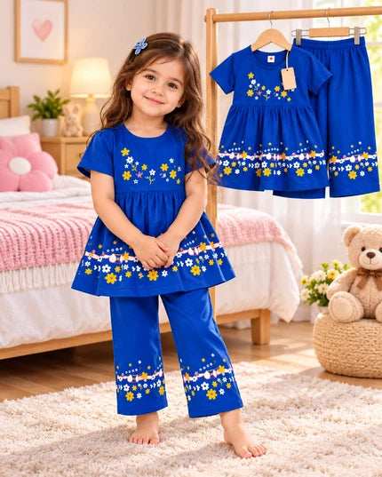 Girls Premium Floral Top & Palazzo Set ๐ธ (1yrs -12yrs)