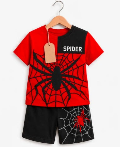 Boys Spider Print T-Shirt & Shorts Set (3mths-6yrs)