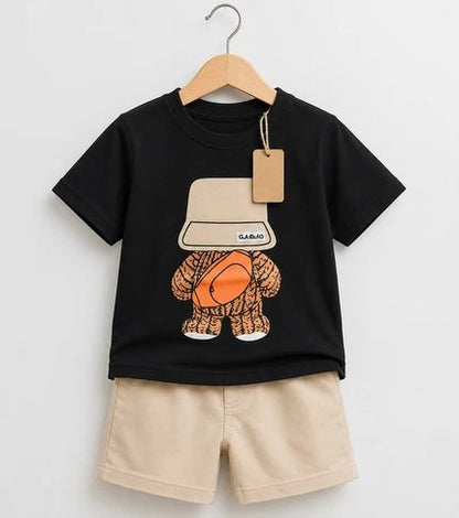 Boys Basketball Bear T-Shirt Shorts Set (3mths-6yrs)