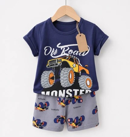 Boys Off Road Monster Truck T-Shirt & Pant Set(3mths-6yrs)