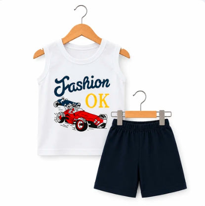 Racing Print Kids’ Outfit Set (3mths-6yrs)
