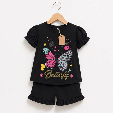 Lovely Butterfly Black Girls Set(3mths-6yrs)
