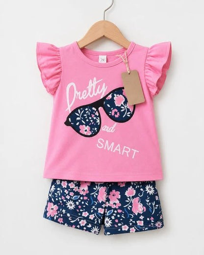 Pretty Smart Pink Top & Shorts Set (3mths-6yrs)