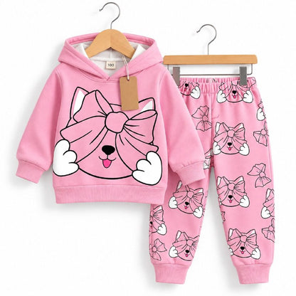 Pink Cat Bow Hoodie and Joggers Set (3M-8yrs)