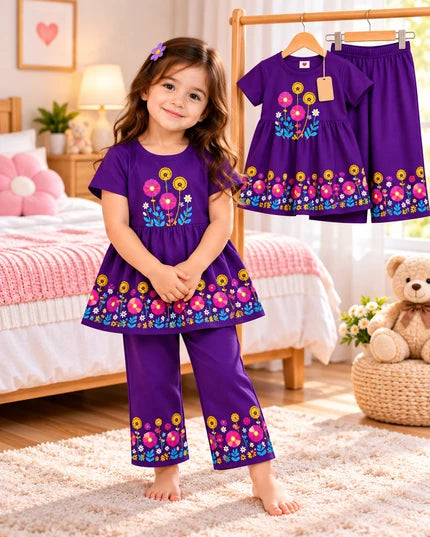 Floral Kids Dress Set (1yrs -12yrs)