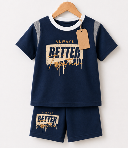 Navy Better T-Shirt & Shorts Set (3mths-6yrs)