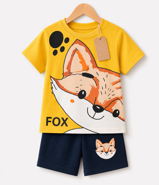 Yellow Fox 2pcs Printed T-shirt Set (3mths-6yrs)